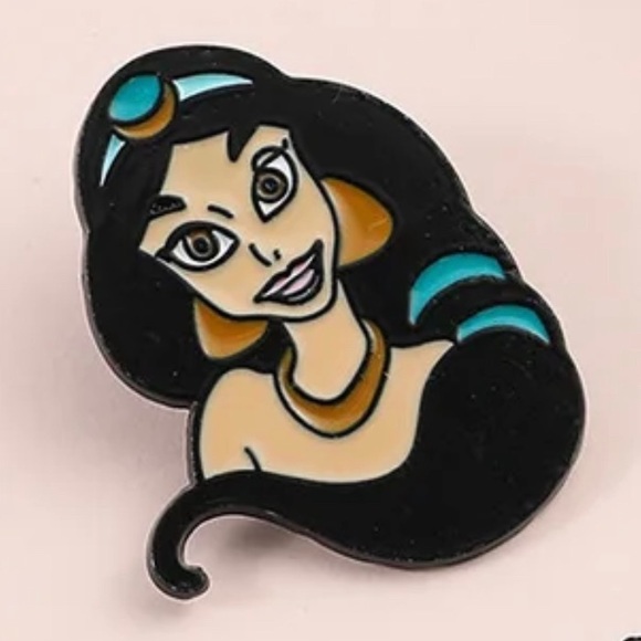 Jasmine Enamel Pin Disney Princess Aladdin 90s Cartoon Movie Fan Gift Brooch - Picture 5 of 10